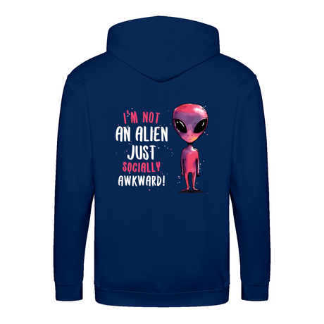 Socially Awkward/alien zip hoodie – Sjovt statement