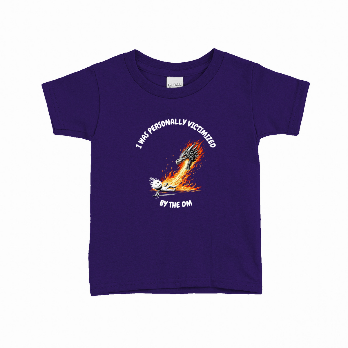 Victimized by DM T-shirt til børn – Rollespil design – produktbillede 3