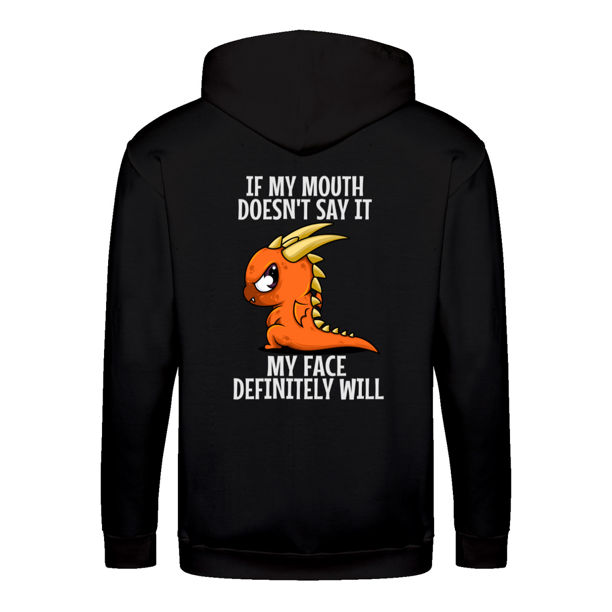 Funny Dragon zip hoodie – Sjovt statement – produktbillede 3