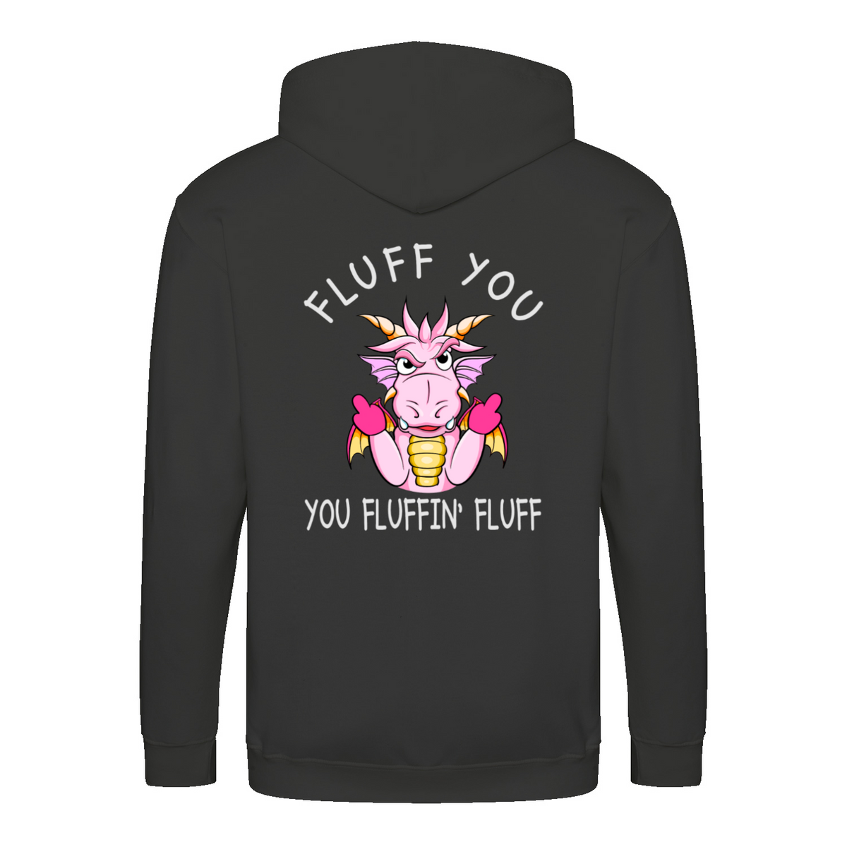 Funny Dragon 2 zip hoodie – Sjovt statement – produktbillede 5