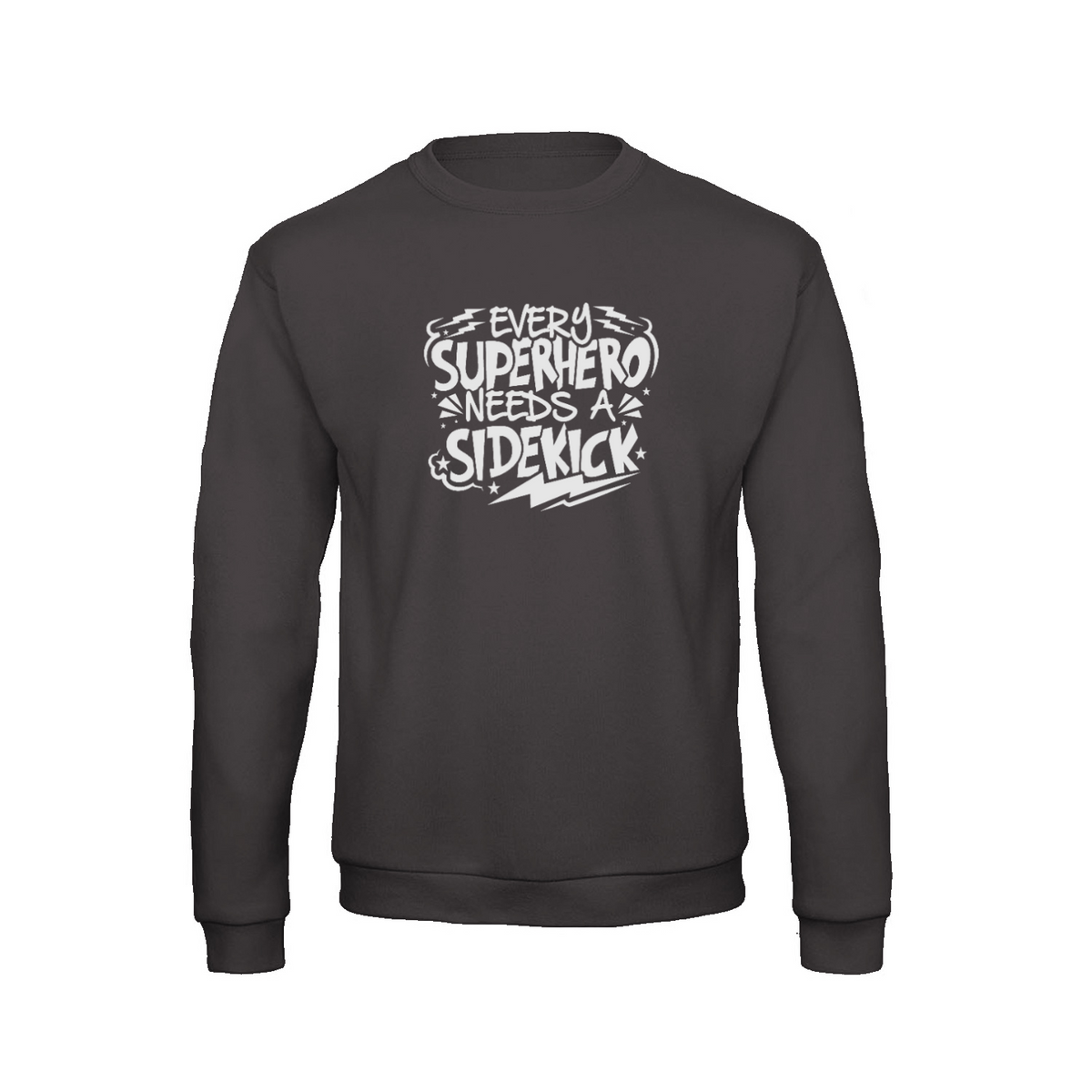 Superhero Needs A Sidekick sweatshirt – Sjovt statement – produktbillede 5