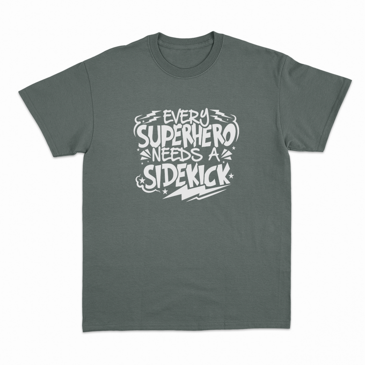 Superhero Needs a Sidekick T-shirt – Sjov statement T-shirt – produktbillede 14