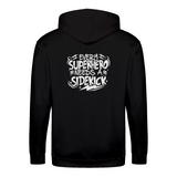 Superhero Needs A Sidekick zip hoodie – Sjovt statement – produktbillede 3