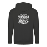 Superhero Needs A Sidekick zip hoodie – Sjovt statement – produktbillede 5