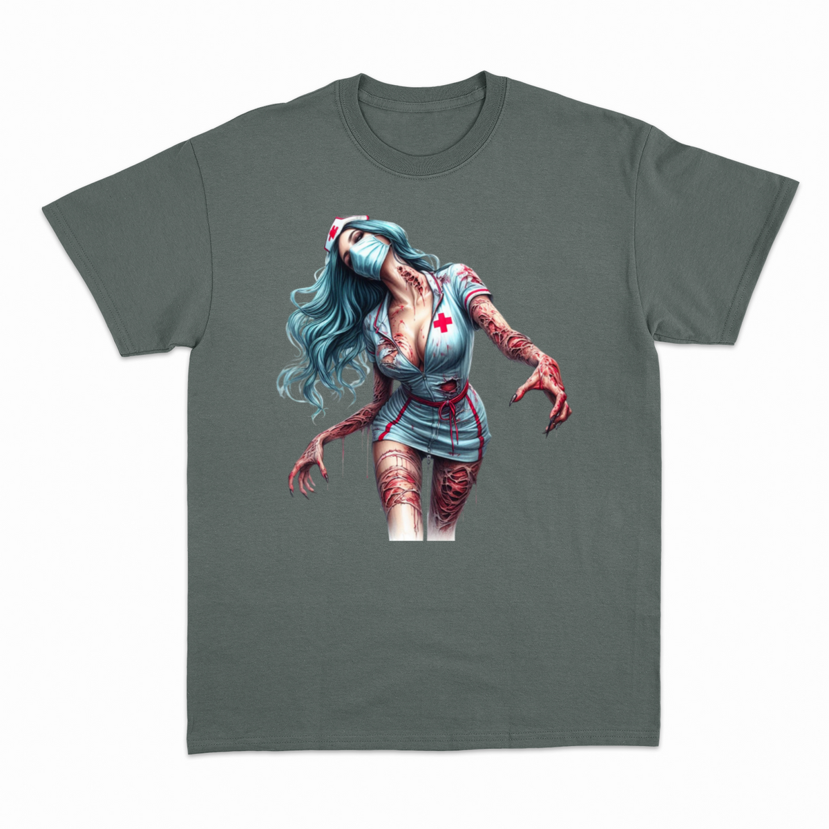 Zombie Nurse T-shirt – Horror T-shirt – produktbillede 9