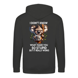 So Stupid zip hoodie – Sjovt statement – produktbillede 5