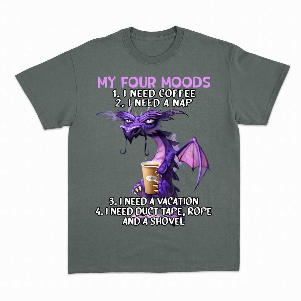 Four Moods T-shirt – Sjov statement T-shirt – produktbillede 14