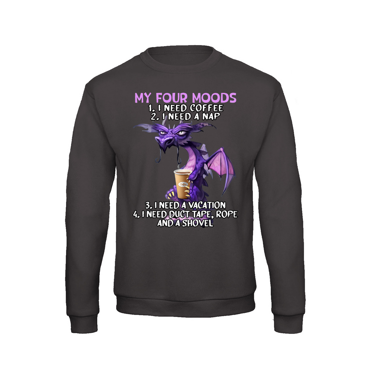 Four Moods sweatshirt – Sjovt statement – produktbillede 5