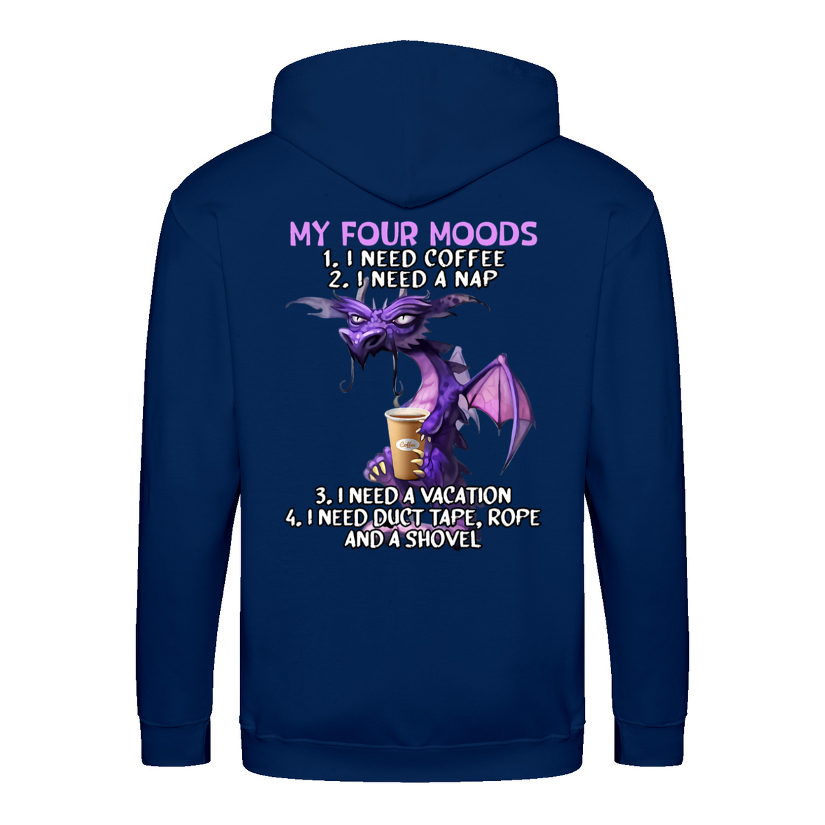 Four Moods zip hoodie – Sjovt statement – produktbillede 4