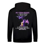 Four Moods zip hoodie – Sjovt statement – produktbillede 6