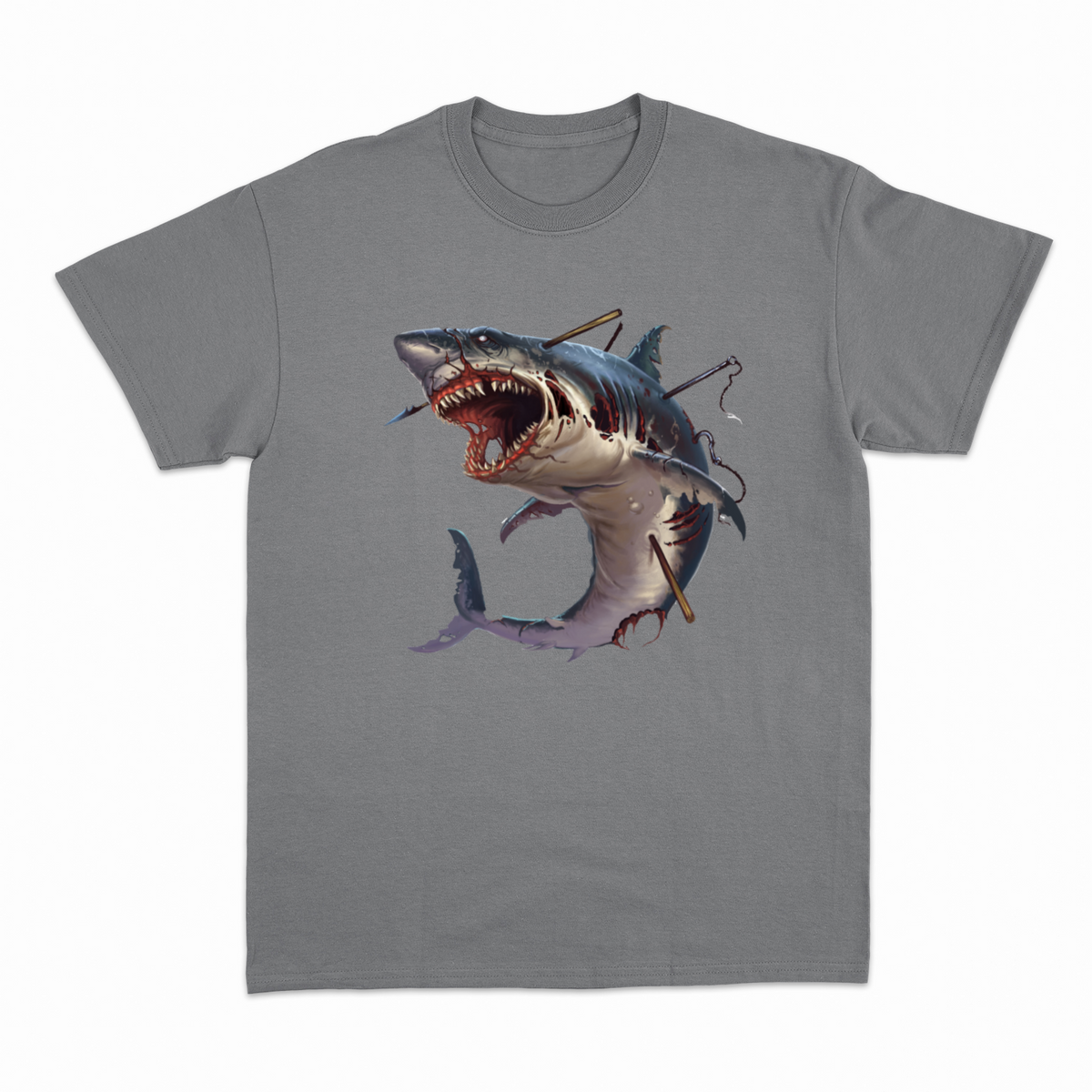 Zombie Shark T-shirt – Horror T-shirt med Zombiehaj – produktbillede 9