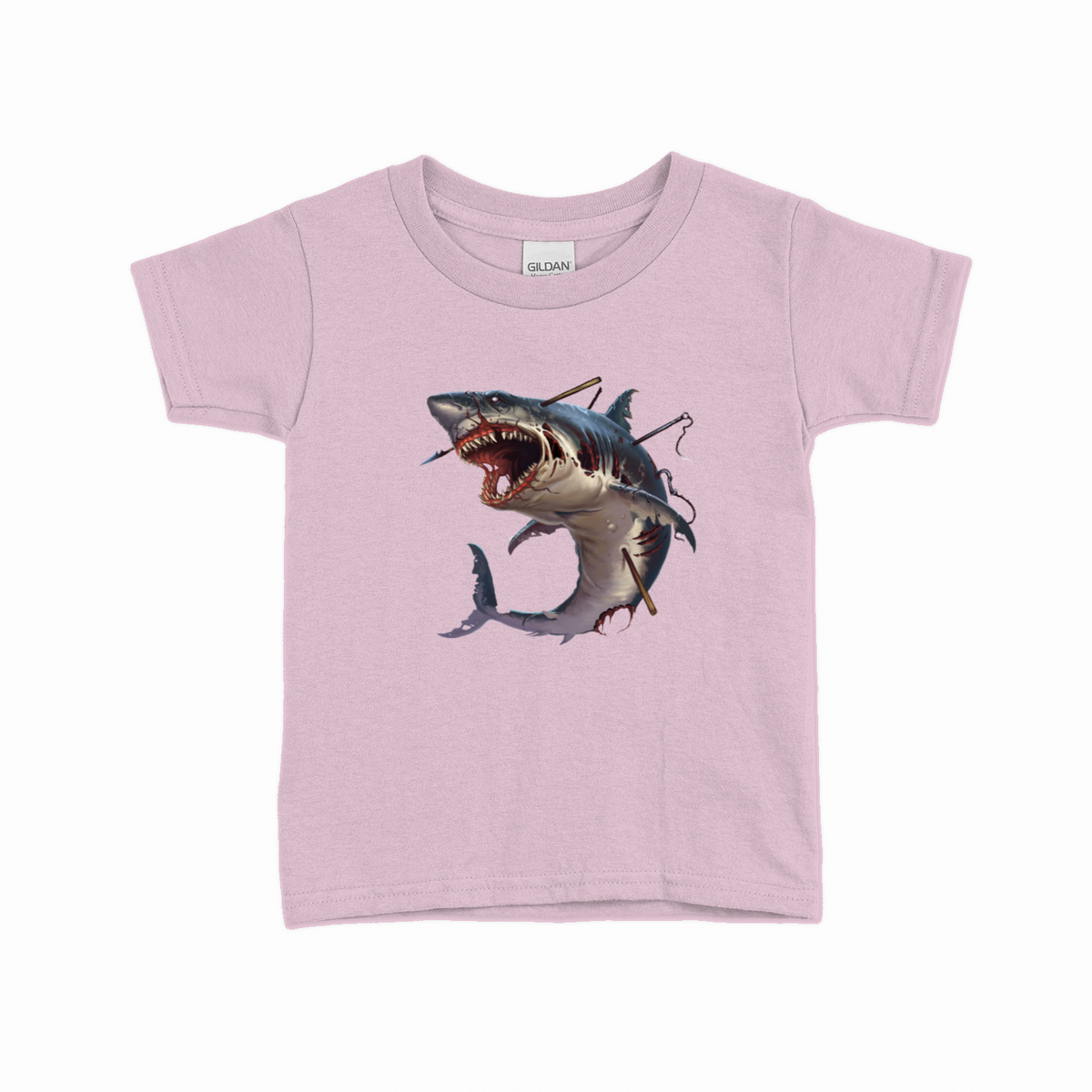 Zombie Shark T-shirt til børn – Horror design – produktbillede 9