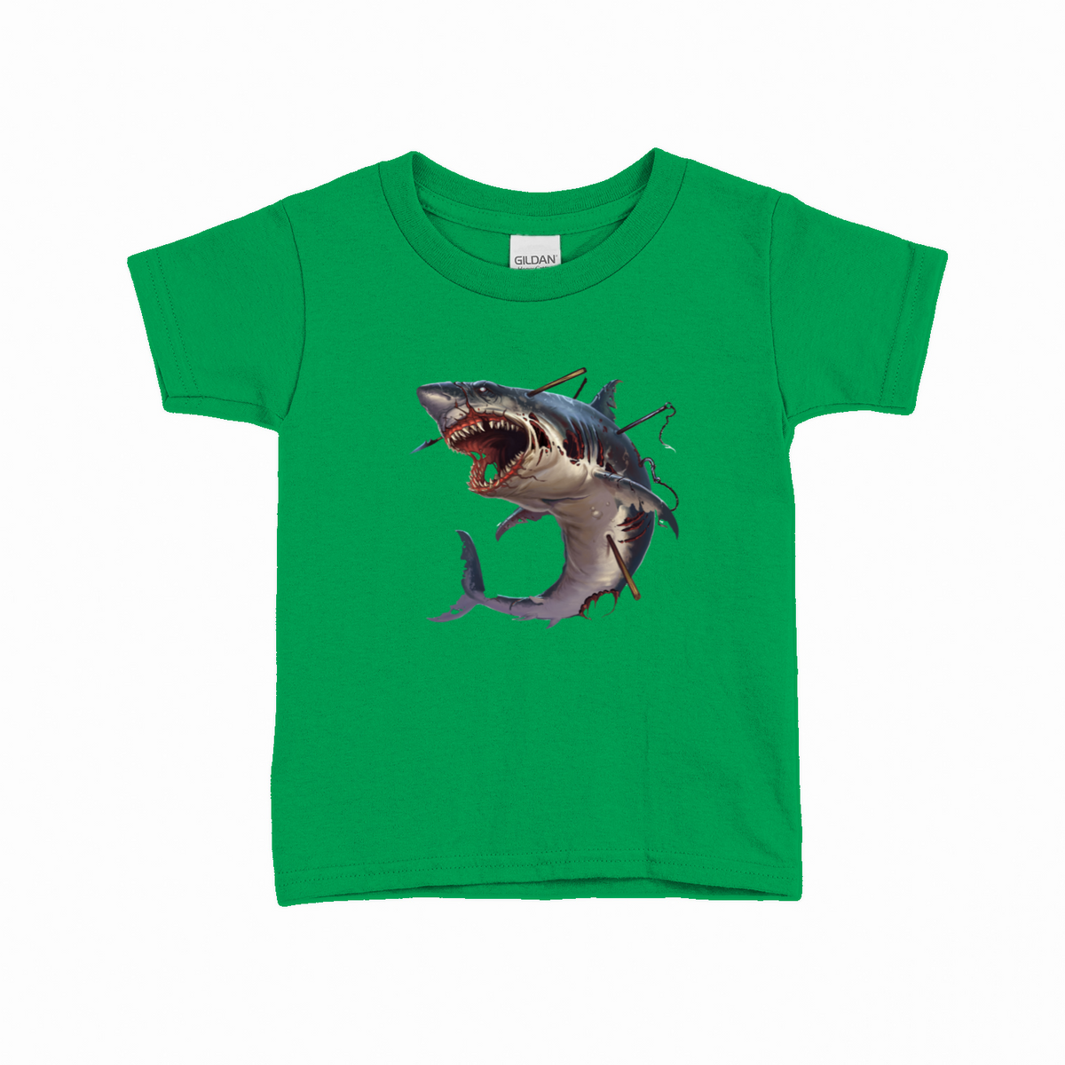 Zombie Shark T-shirt til børn – Horror design – produktbillede 11