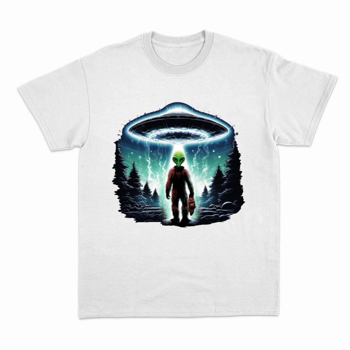 Bigfoot Undercover Alien T-shirt – Sjov Sci-Fi T-shirt – produktbillede 3