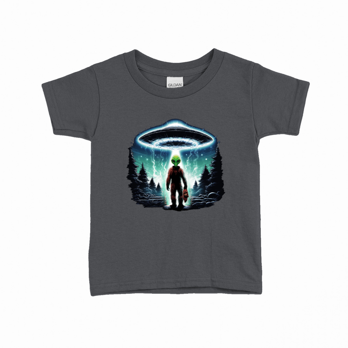 Bigfoot Undercover Alien T-shirt til børn – Sci-fi design – produktbillede 13