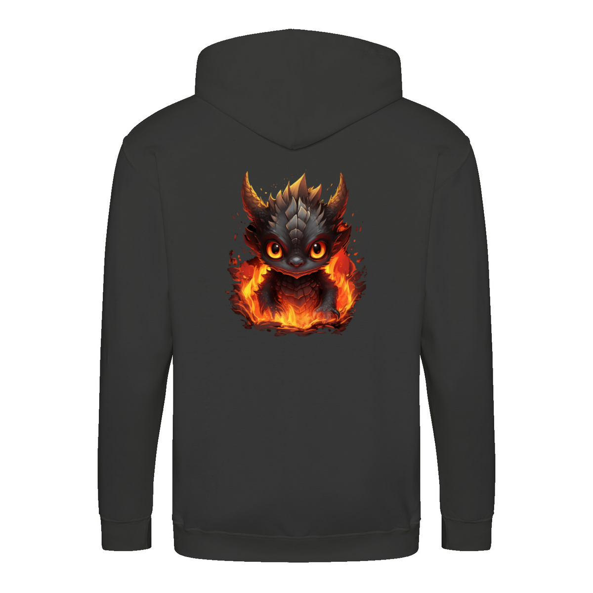 Fire Dragon 1 zip hoodie – Fantasy – produktbillede 7